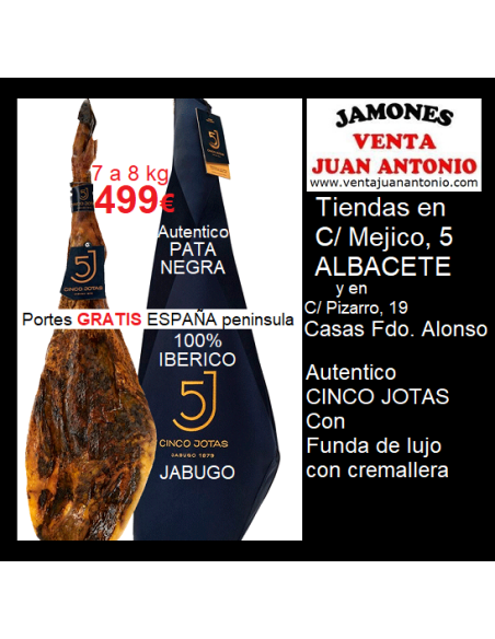 Cinco Jotas Jamón de bellota 100% ibérico de JABUGO Pata Negra 5J