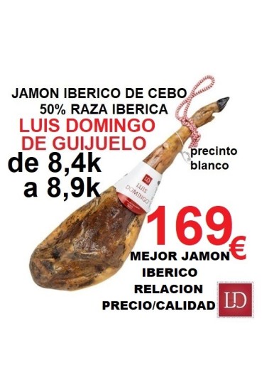 JAMÓN XL 8,4 a 8,9k CEBO IBERICO 50% R.IBERICA LUIS DOMINGO.