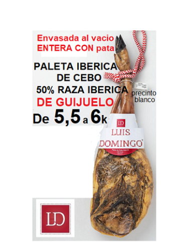 Paleta XL 5,5 a 6k Cebo Ibérica 50% raza ibérica Luis Domingo