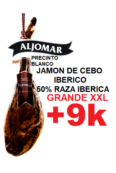 JAMÓN XXL +9k ALJOMAR CEBO IBÉRICO 50% RAZA IBÉRICA