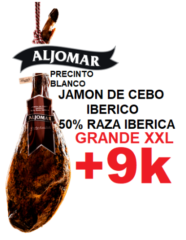 JAMÓN XXL +9k ALJOMAR CEBO IBÉRICO 50% RAZA IBÉRICA
