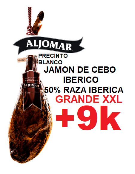 JAMÓN XXL +9k ALJOMAR CEBO IBÉRICO 50% RAZA IBÉRICA