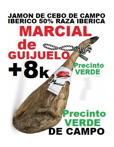 OCASION, JAMON MARCIAL de 8,3 a 8,7k CEBO DE CAMPO IBERICO 50% R.I.