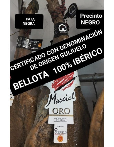OCASIÓN Jamón 100% IBÉRICO BELLOTA 8,7 a 9,1k MARCIAL de GUIJUELO Pata Negra