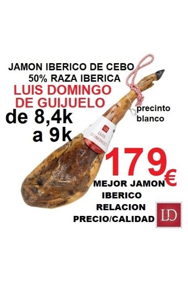 JAMÓN XL 8,4 a 9k CEBO IBERICO 50% R.IBERICA LUIS DOMINGO.