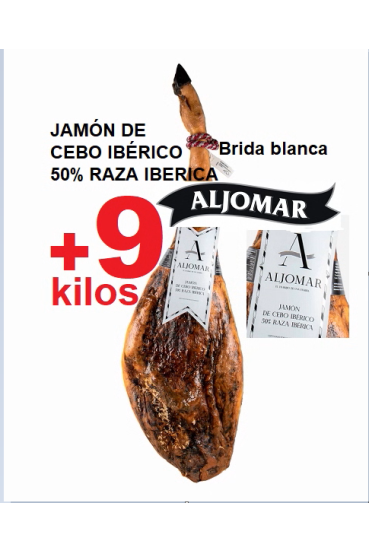 JAMÓN XXL +9k ALJOMAR CEBO IBÉRICO 50% RAZA IBÉRICA