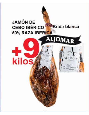 JAMÓN XXL +9k ALJOMAR CEBO IBÉRICO 50% RAZA IBÉRICA