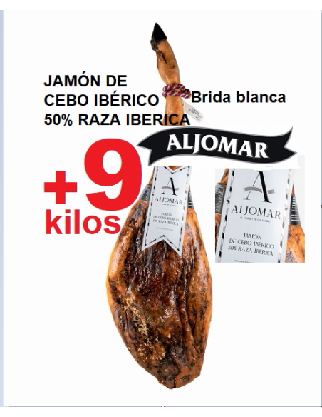 JAMÓN XXL +9k ALJOMAR CEBO IBÉRICO 50% RAZA IBÉRICA