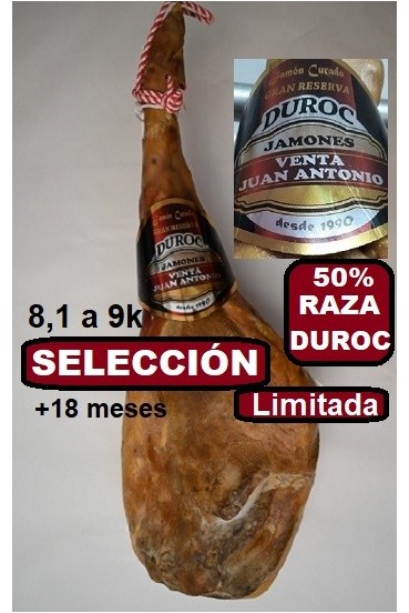 JAMON SELECCION 8,1 a 9k 50% DUROC GRAN RESERVA.