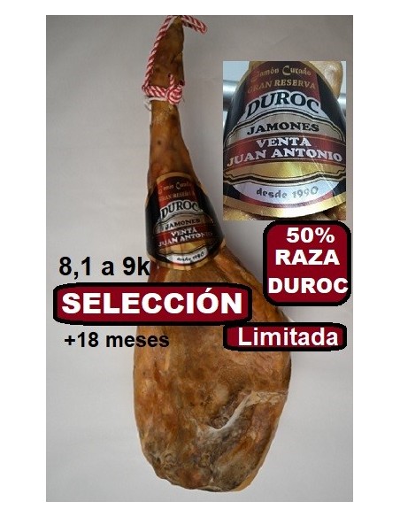 JAMON SELECCION 8,1 a 9k 50% DUROC GRAN RESERVA.